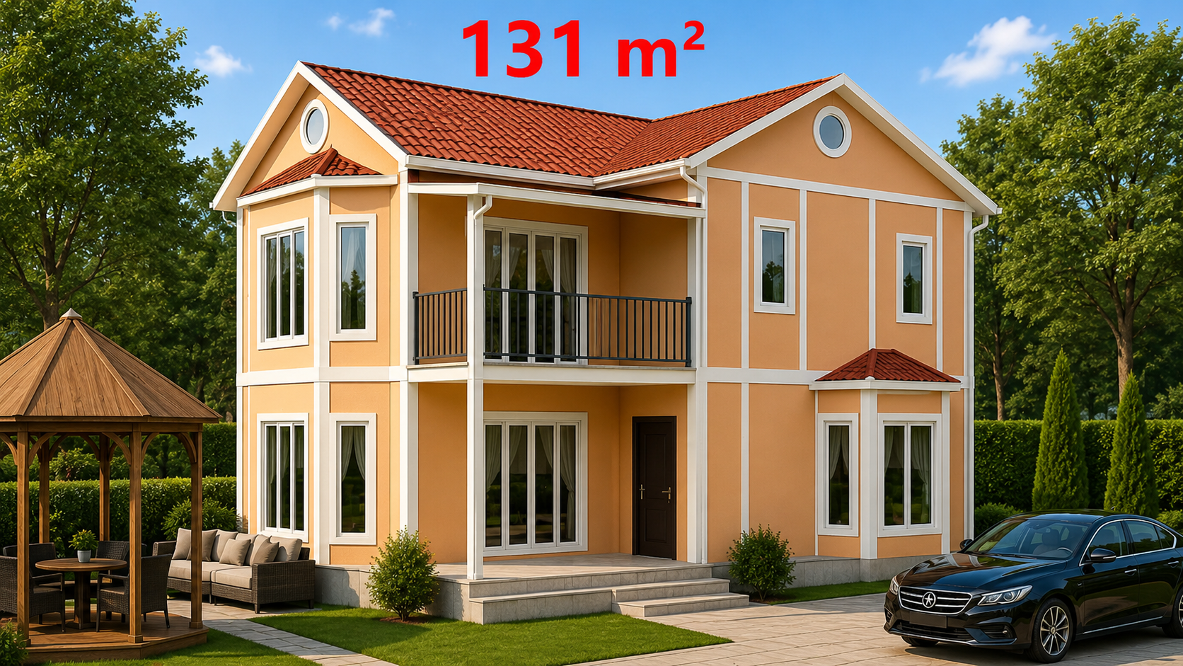 131 m² İki Katlı Prefabrik Ev - Dış Görünüş