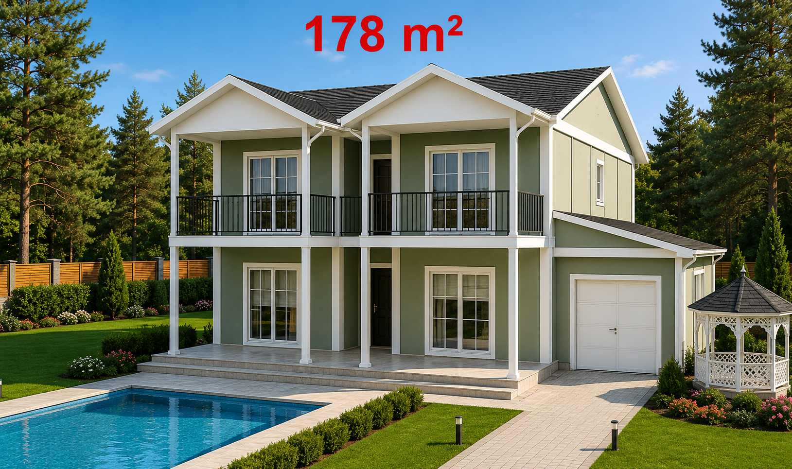178 m² İki Katlı Prefabrik Ev - Dış Görünüş