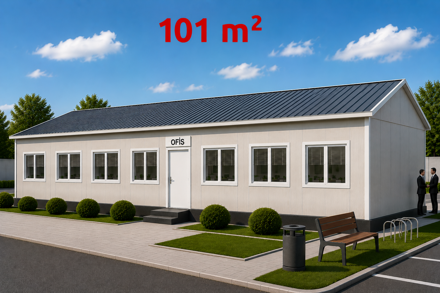 101 m² Prefabrik Ofis - Dış Görünüş
