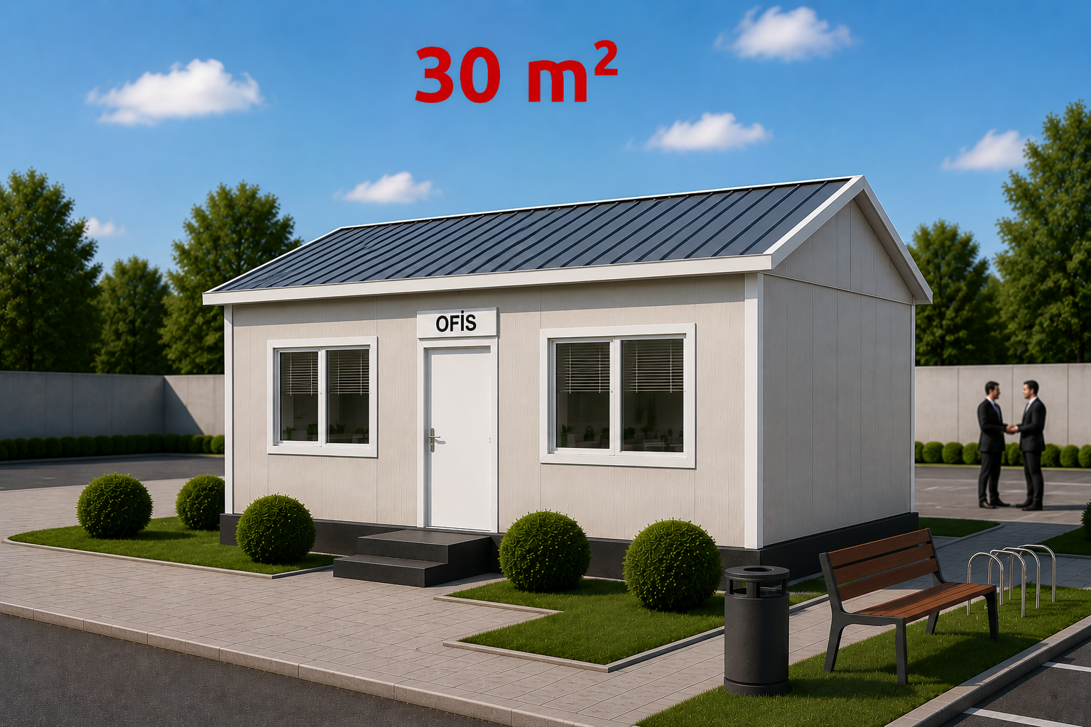 30 m² Prefabrik Ofis - Dış Görünüş