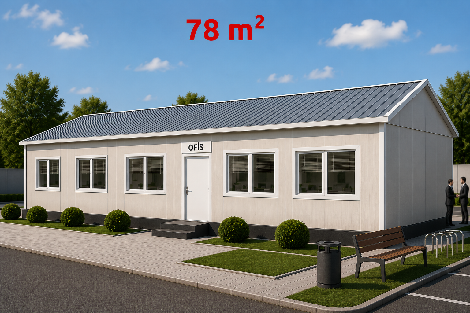 78 m² Prefabrik Ofis - Dış Görünüş