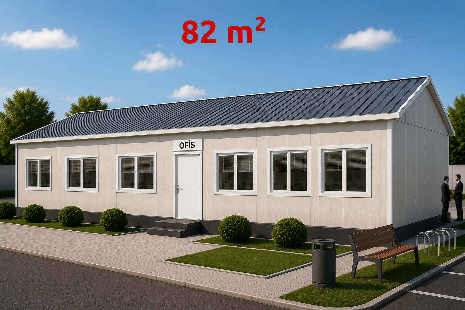 82 m² Prefabrik Ofis - Dış Görünüş