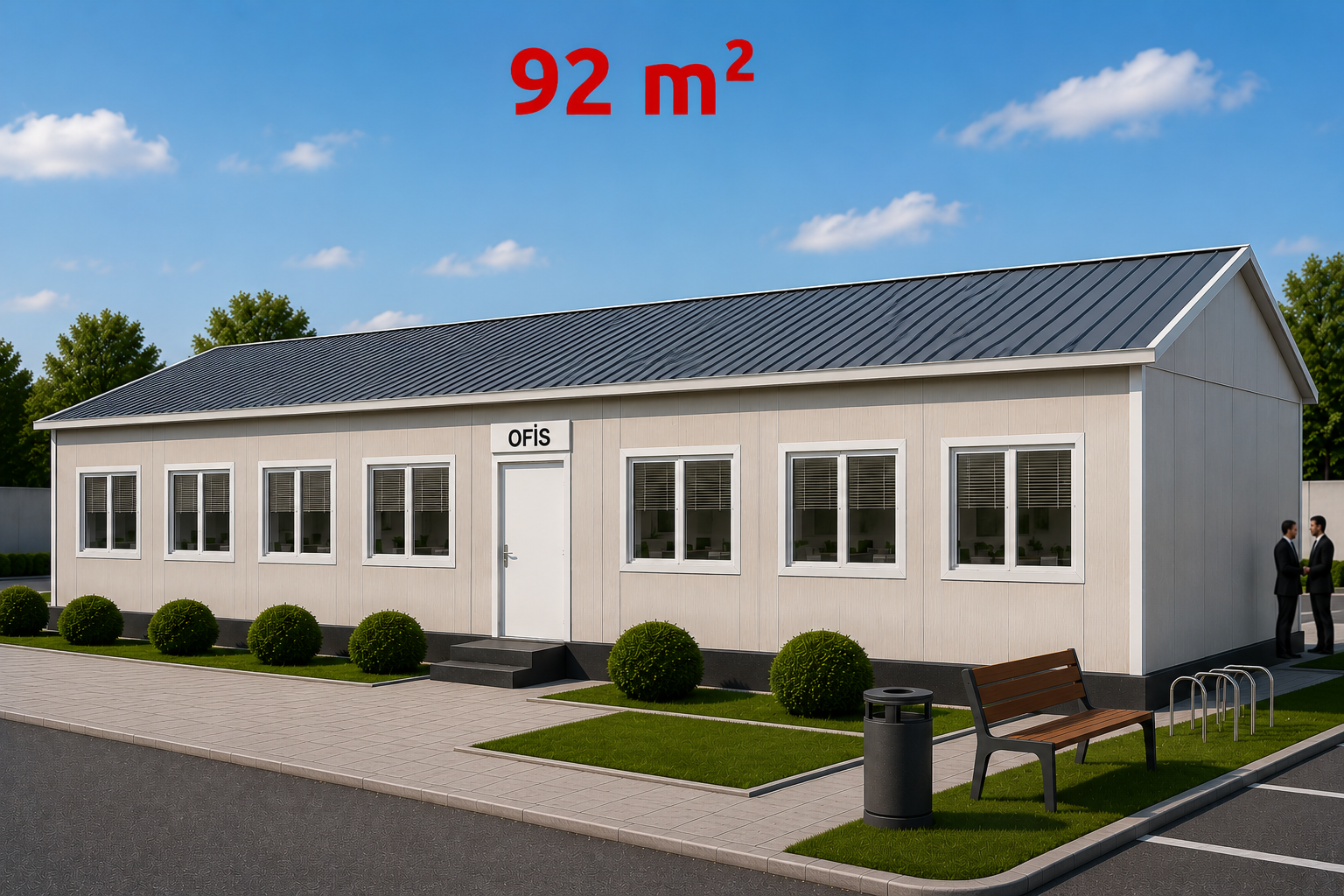 92 m² Prefabrik Ofis - Dış Görünüş