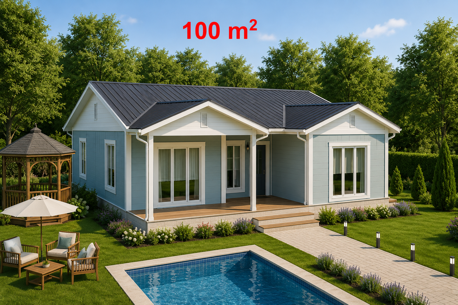 100 m² Prefabrik Ev - Dış Görünüş