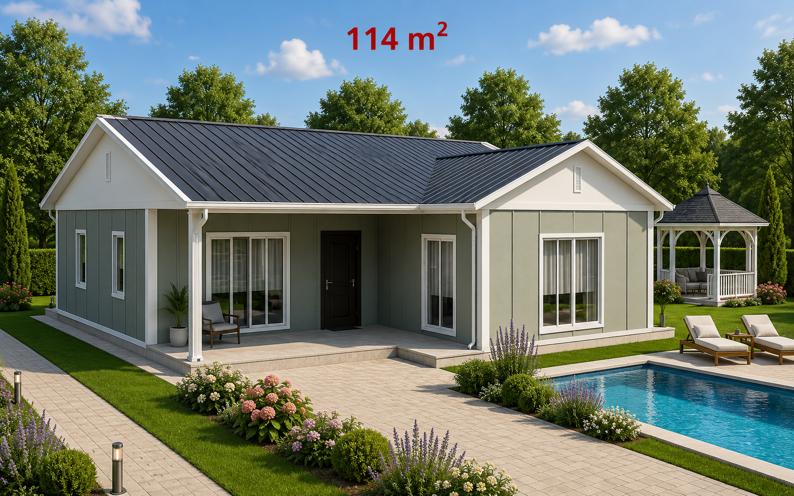 114 m² Prefabrik Ev - Dış Görünüş