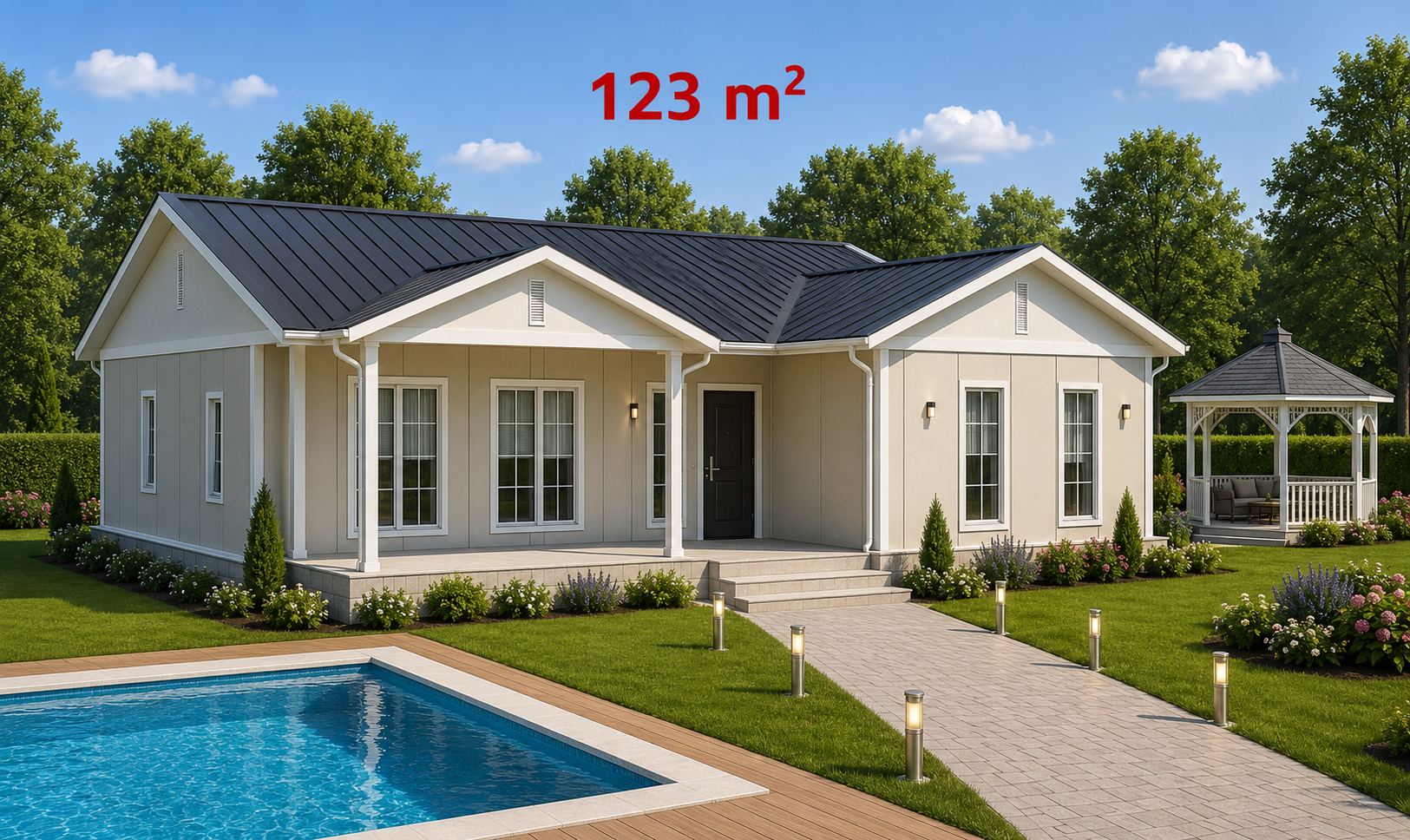 123 m² Prefabrik Ev - Dış Görünüş