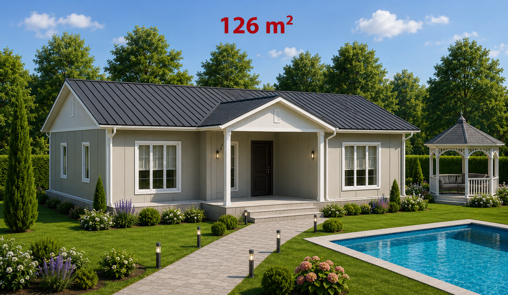 126 m² Prefabrik Ev - Dış Görünüş