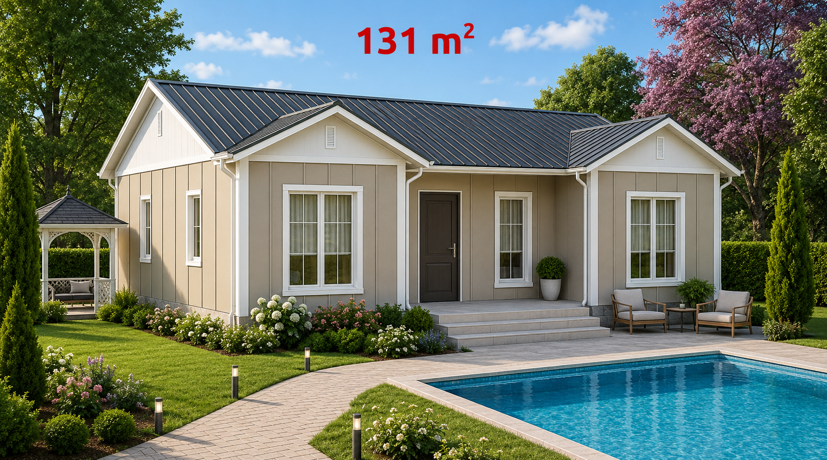 131 m² Prefabrik Ev - Dış Görünüş