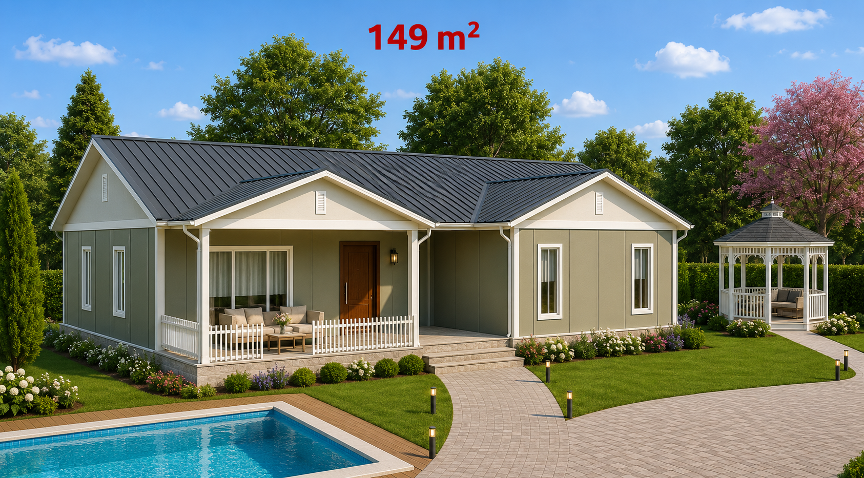 149 m² Prefabrik Ev - Dış Görünüş