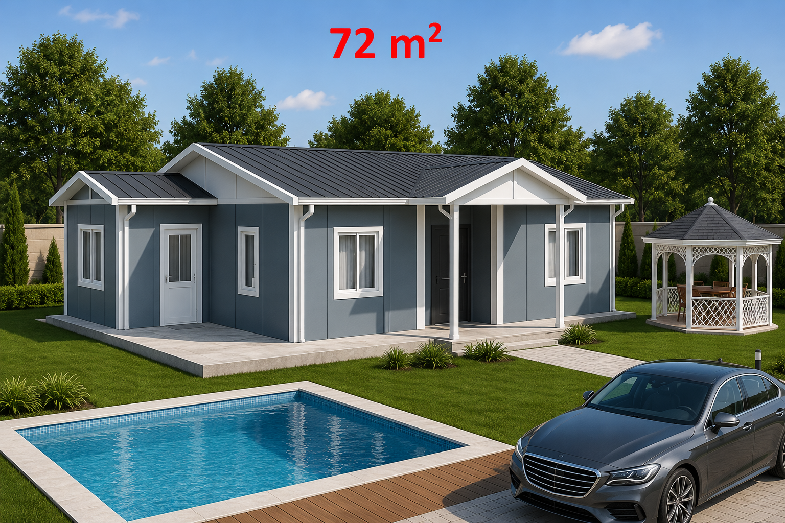 72 m² Prefabrik Ev - Dış Görünüş