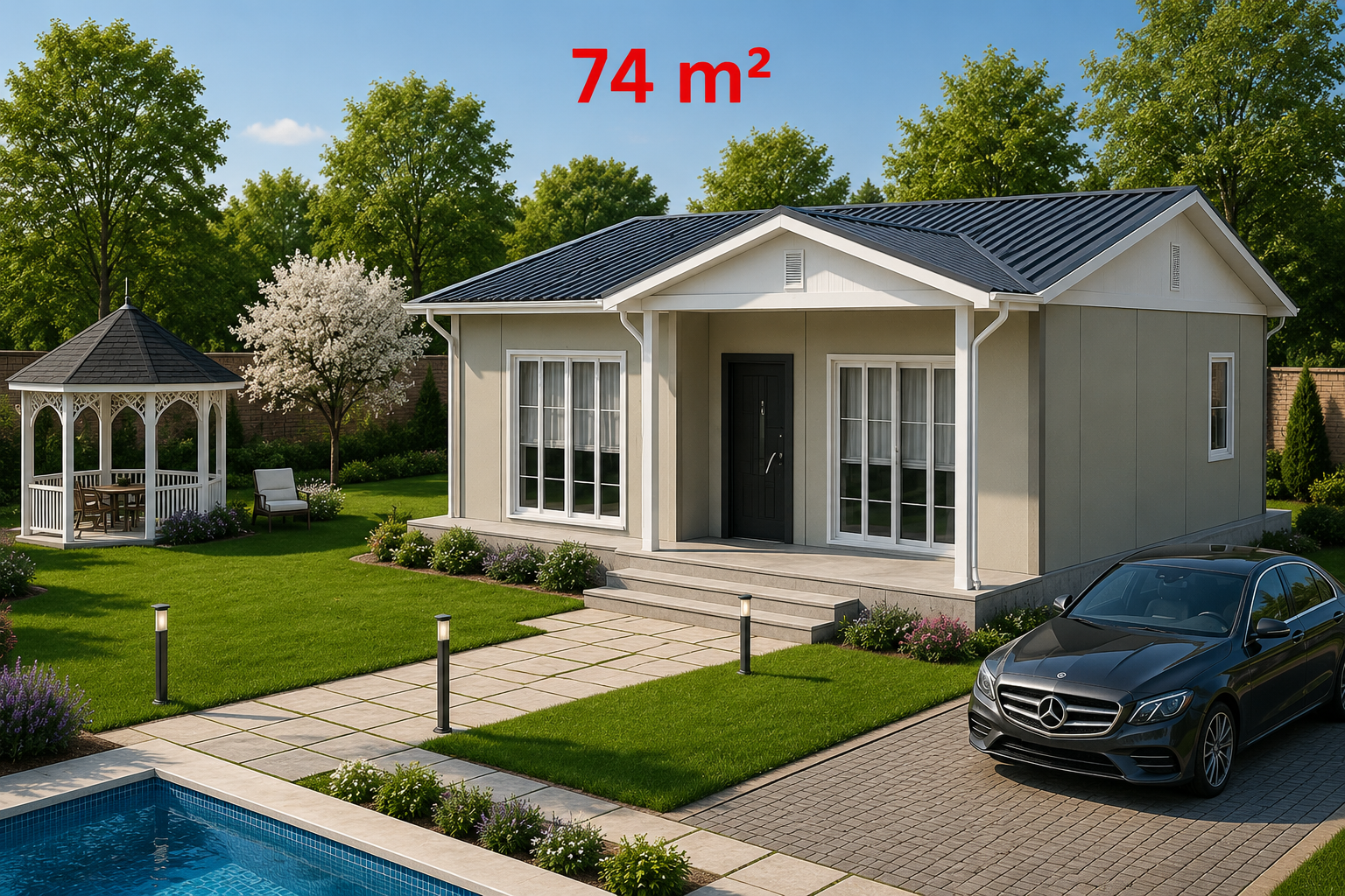 74 m² Prefabrik Ev - Dış Görünüş