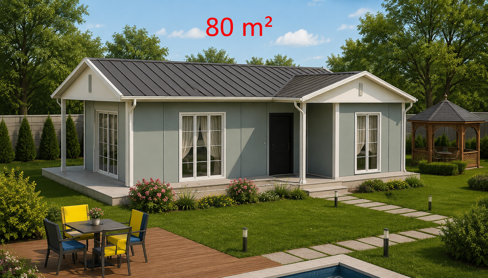 80 m² Prefabrik Ev - Dış Görünüş