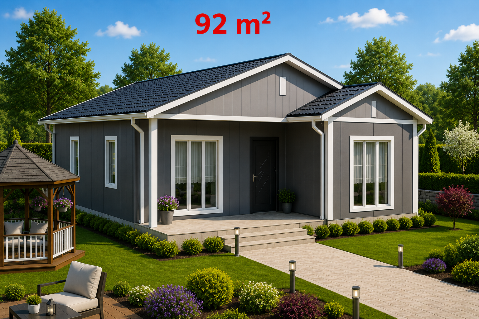 92 m² Prefabrik Ev - Dış Görünüş