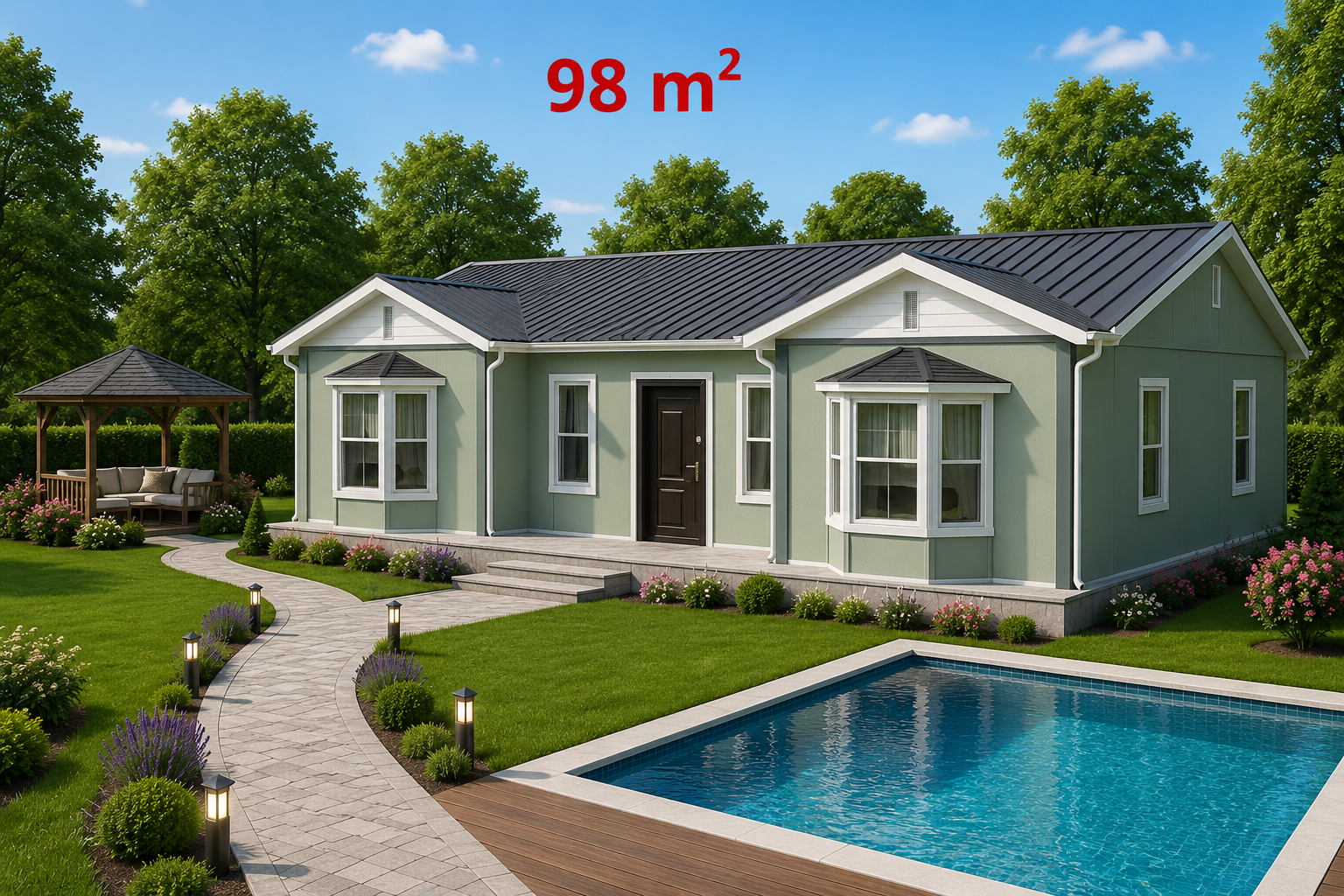 98 m² Prefabrik Ev - Dış Görünüş