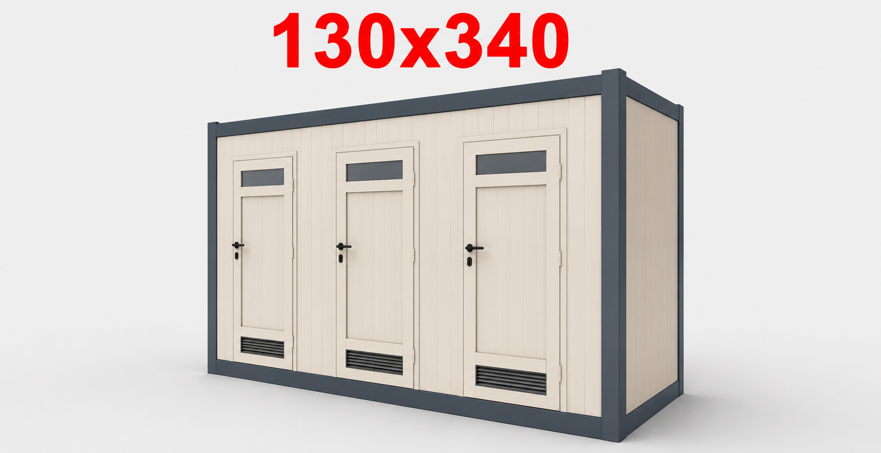 130x340 WC Panel Kabin - Dış Görünüş