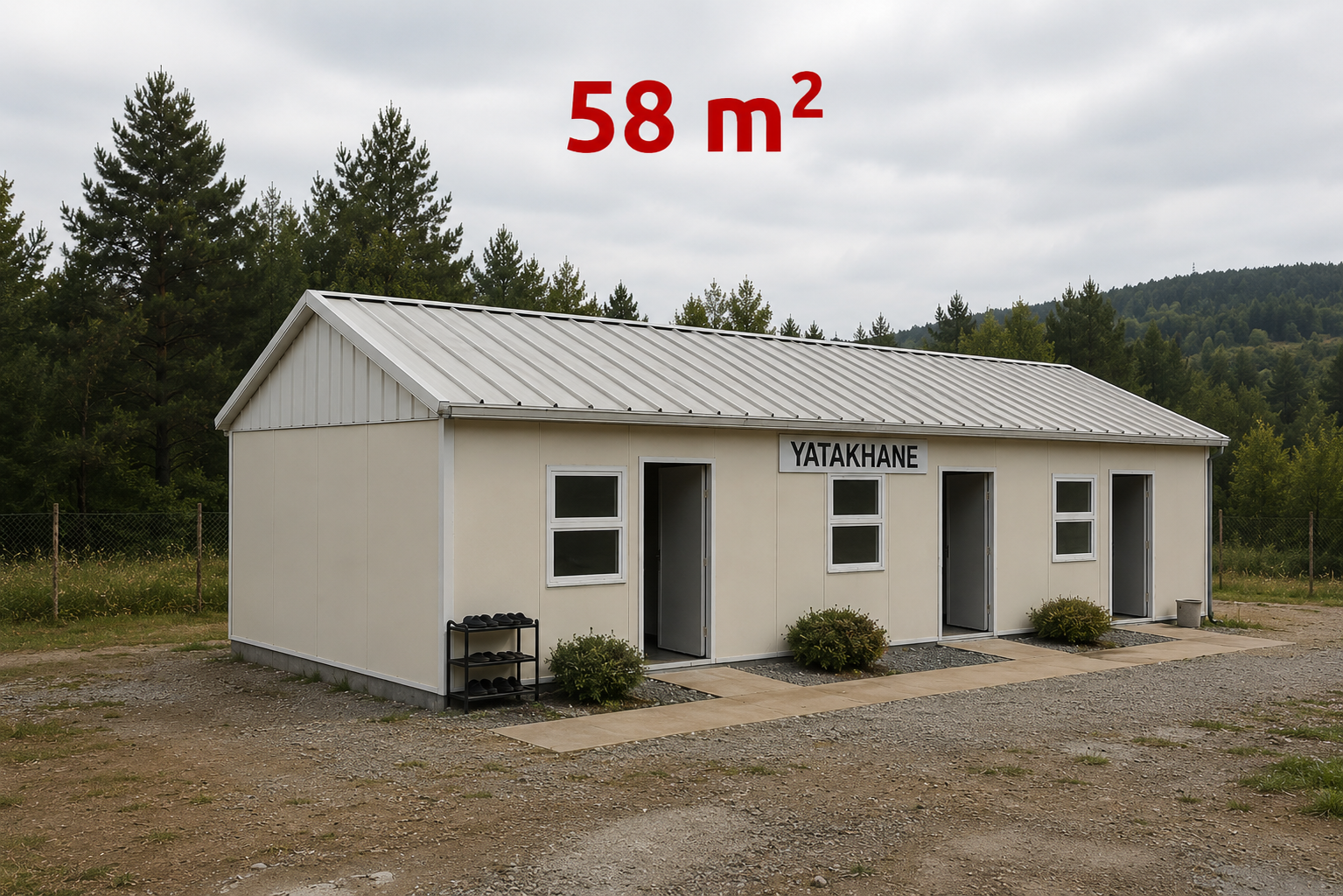 58 m² Prefabrik Yatakhane - Dış Görünüş