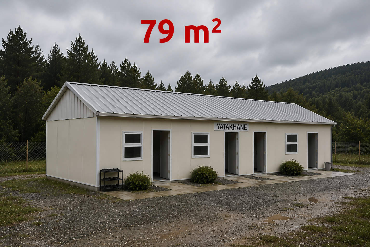 79 m² Prefabrik Yatakhane - Dış Görünüş