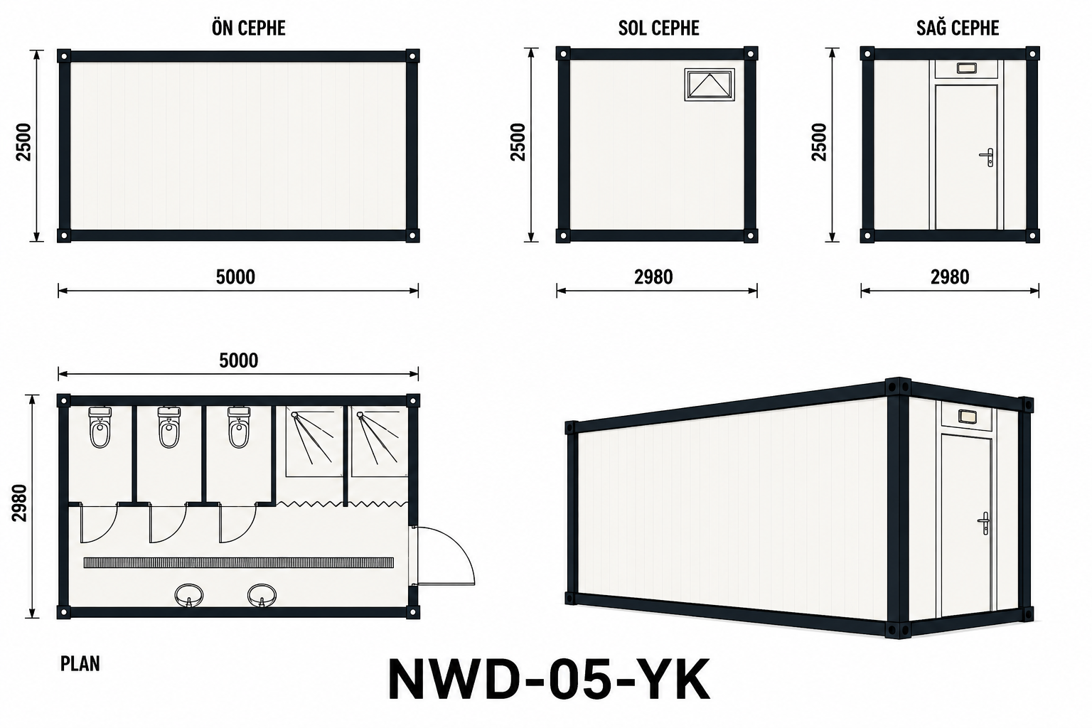 WC Duş Konteyneri NWD-05-YK - Proje