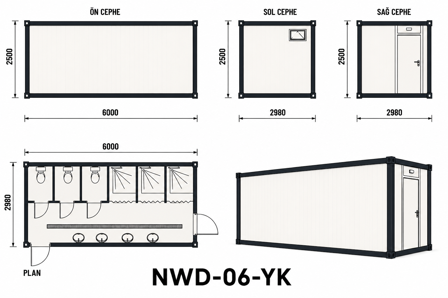 WC Duş Konteyneri NWD-06-YK - Proje