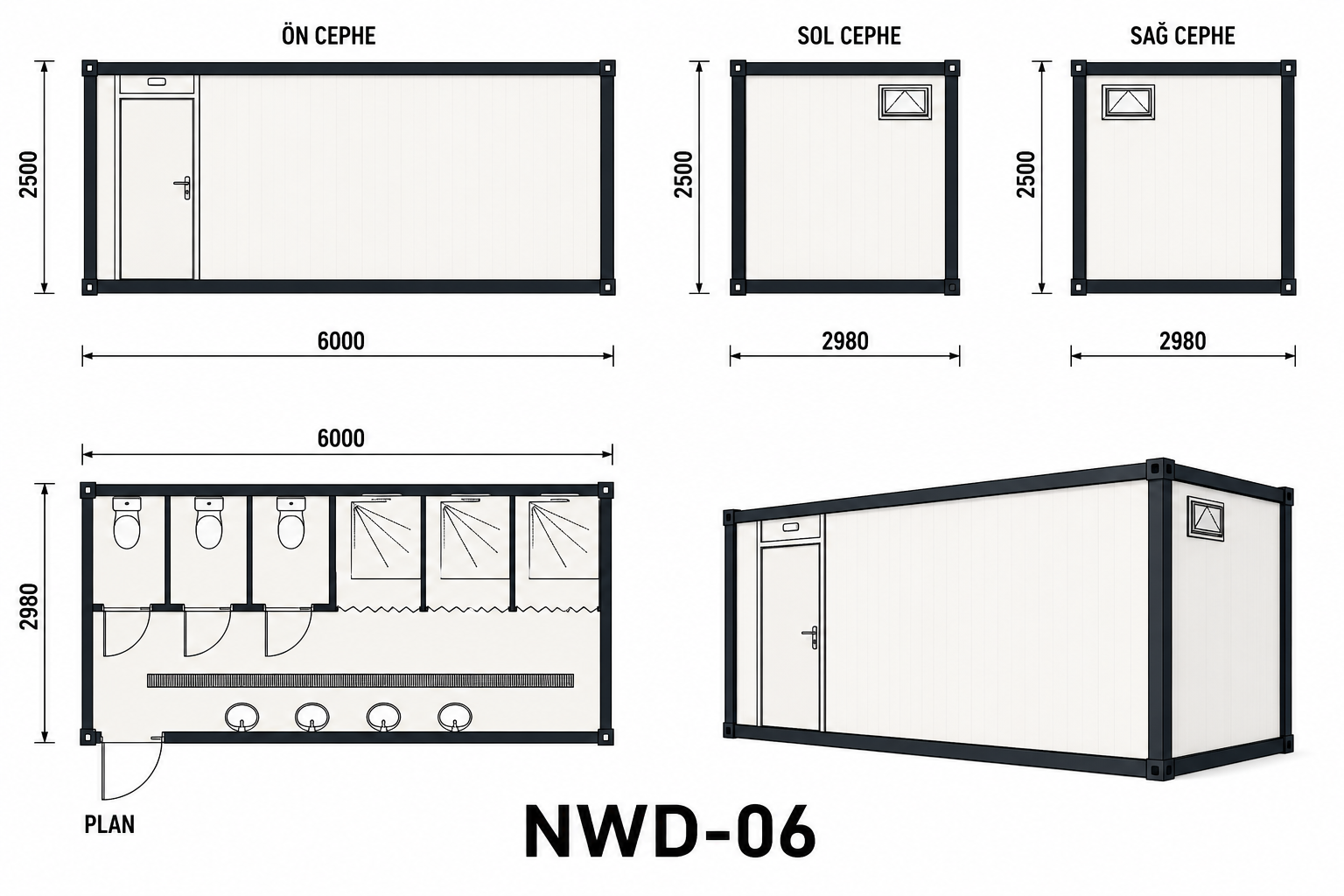 WC Duş Konteyneri NWD-06 - Proje