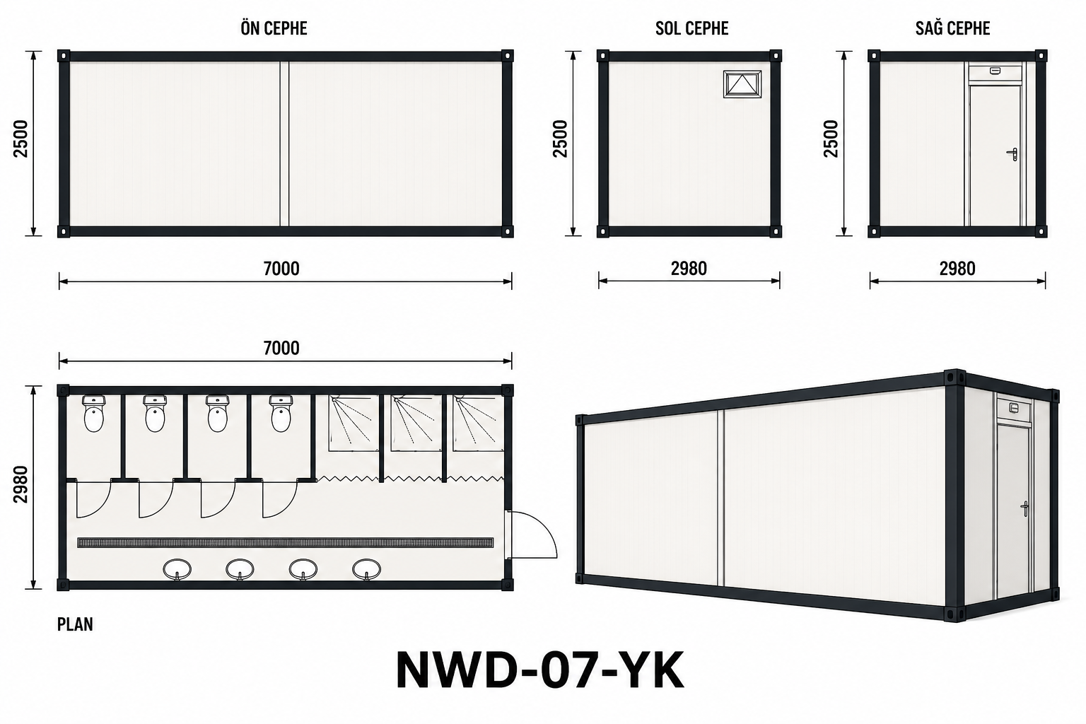 WC Duş Konteyneri NWD-07-YK - Proje