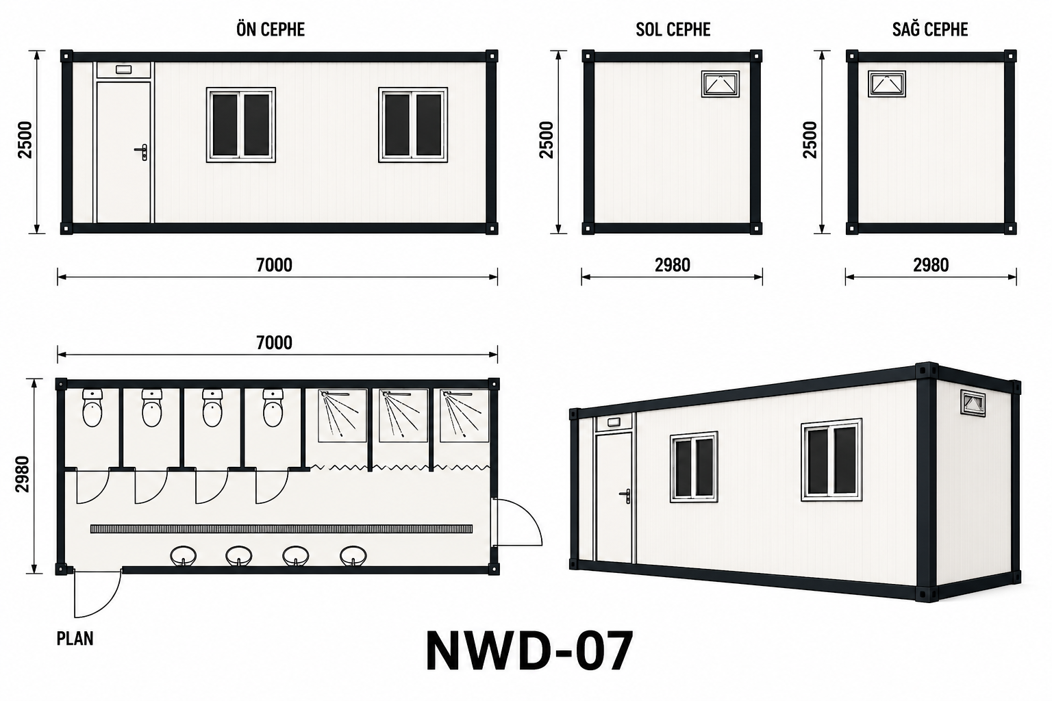 WC Duş Konteyneri NWD-07