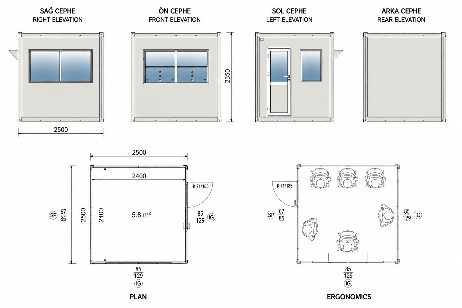 250x250 Büfe Panel Kabin - Proje