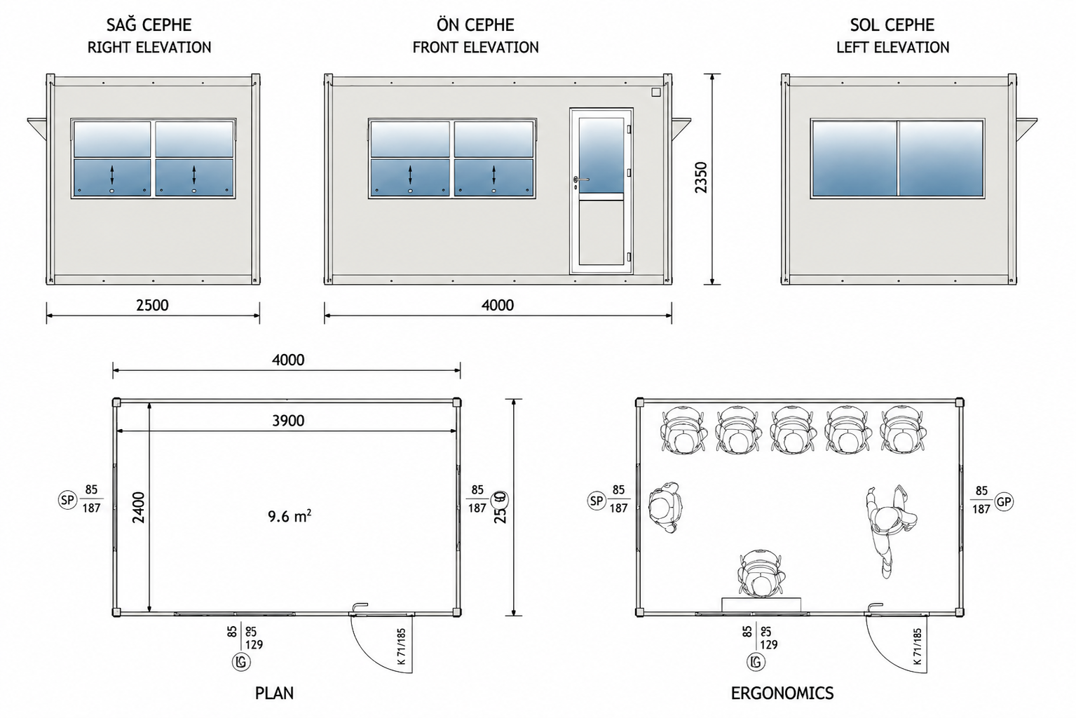 250x400 Büfe Panel Kabin - Proje