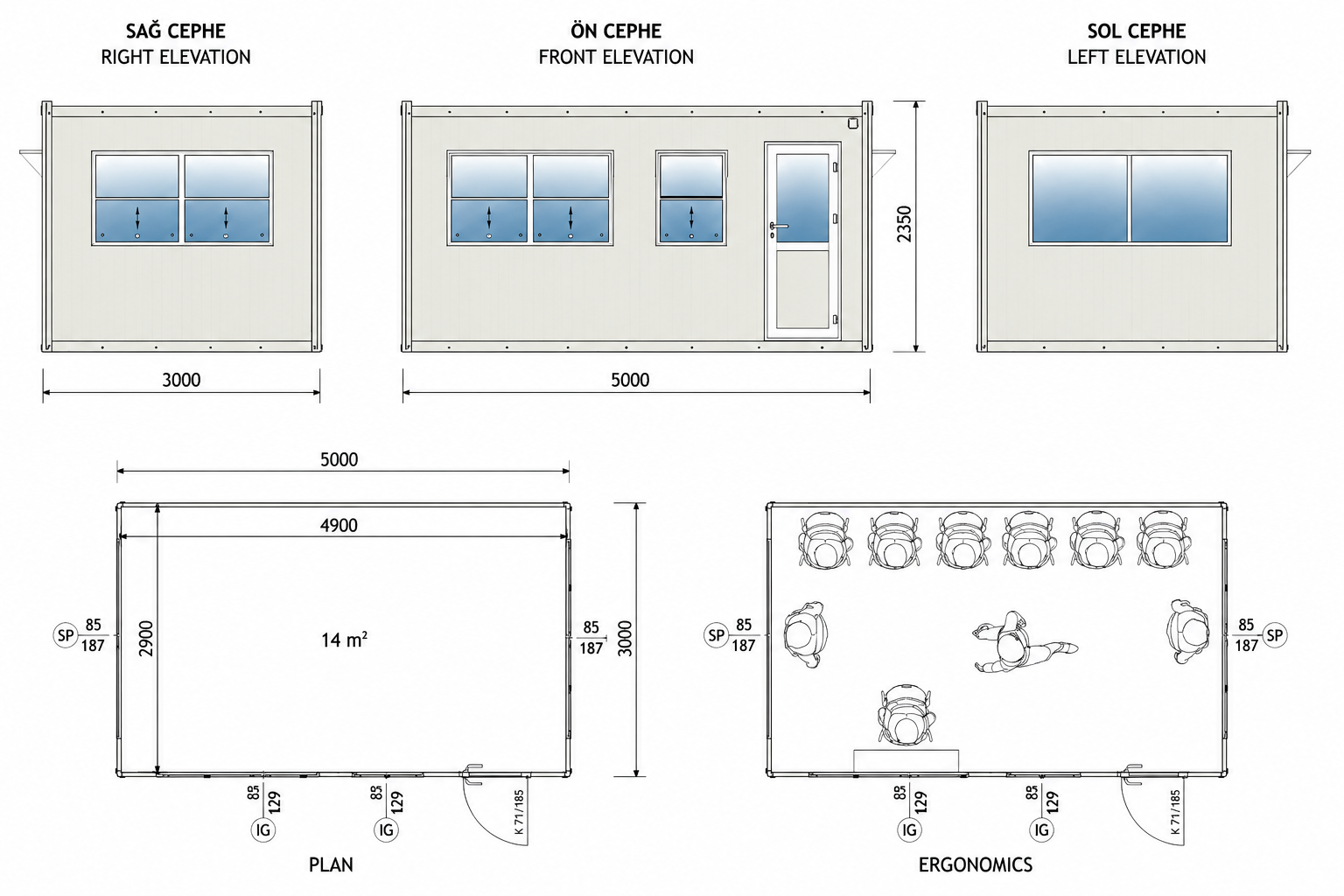 300x500 Büfe Panel Kabin - Proje
