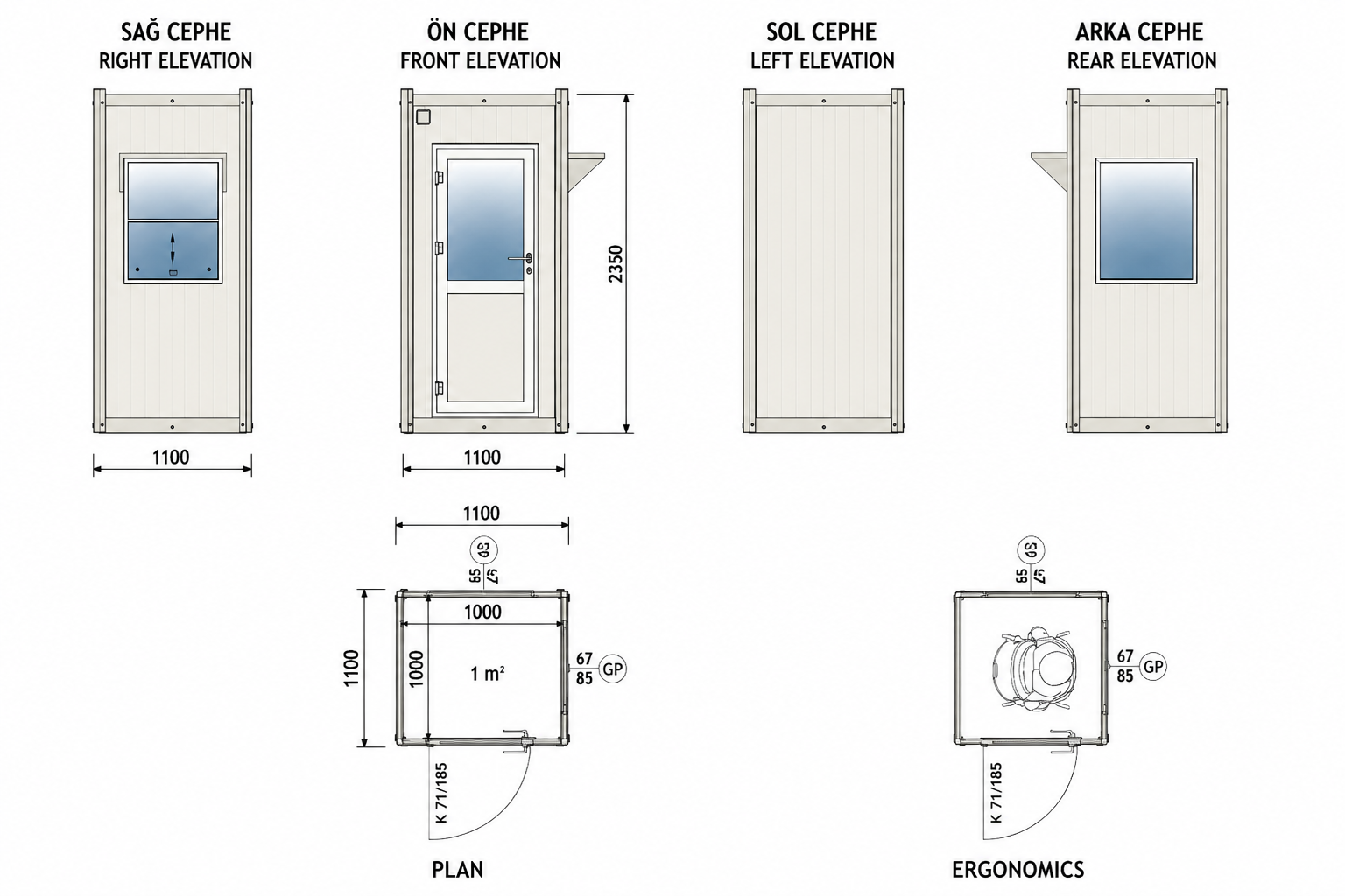 110x110 Panel Kabin - Proje
