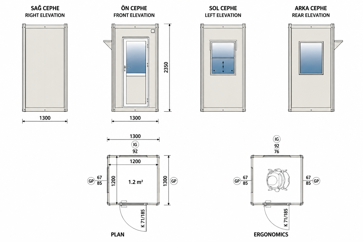 130x130 Panel Kabin - Proje