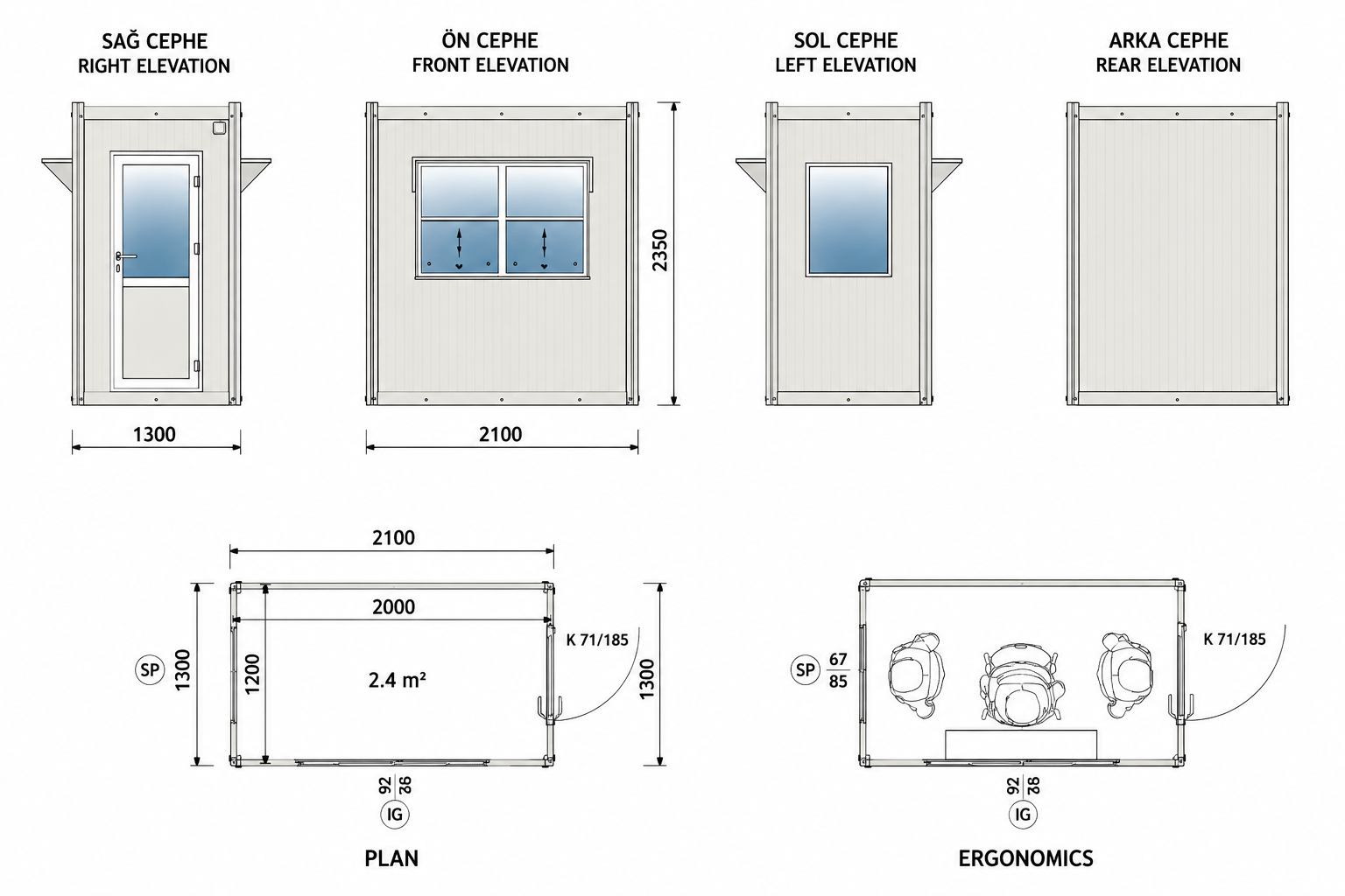 130x210 Panel Kabin - Proje