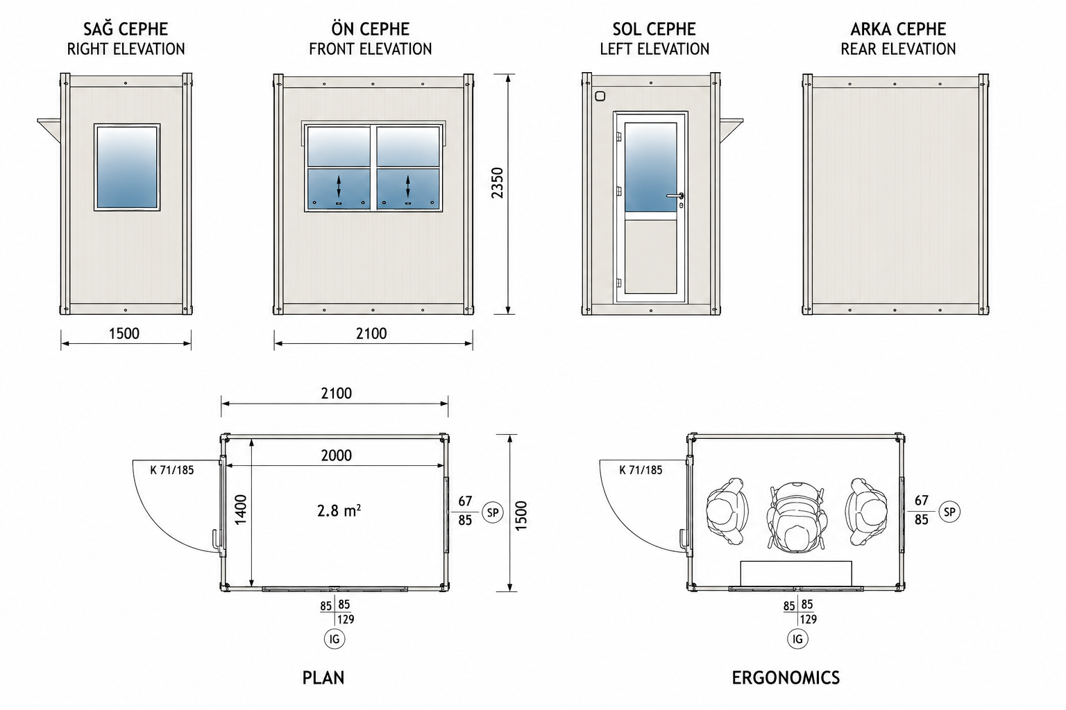 150x210 Panel Kabin - Proje