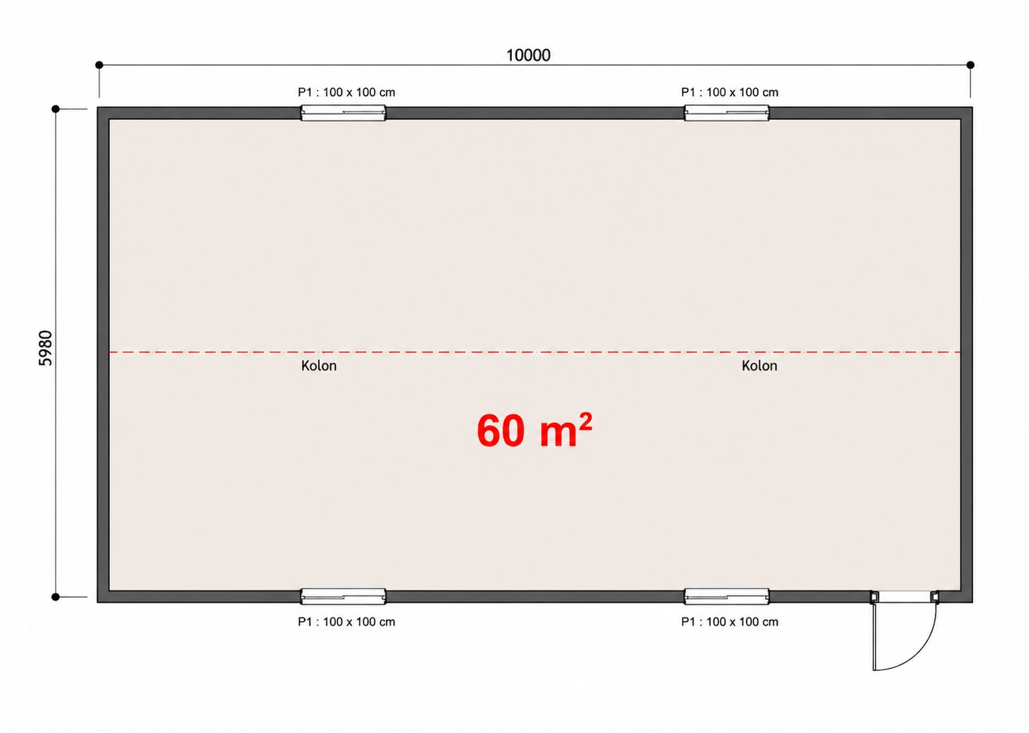 60 m² Yemekhane Konteyner - Proje